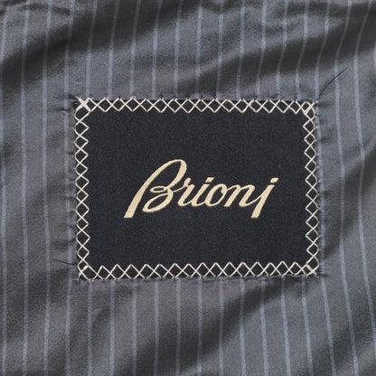 Brioni ブリオーニ 【美品/国内正規】ストライプ ウールｘカシミヤ ビーバーファーカラー ダウンジャケット M