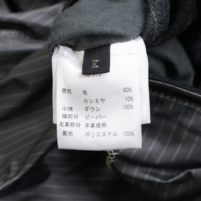 Brioni ブリオーニ 【美品/国内正規】ストライプ ウールｘカシミヤ ビーバーファーカラー ダウンジャケット M