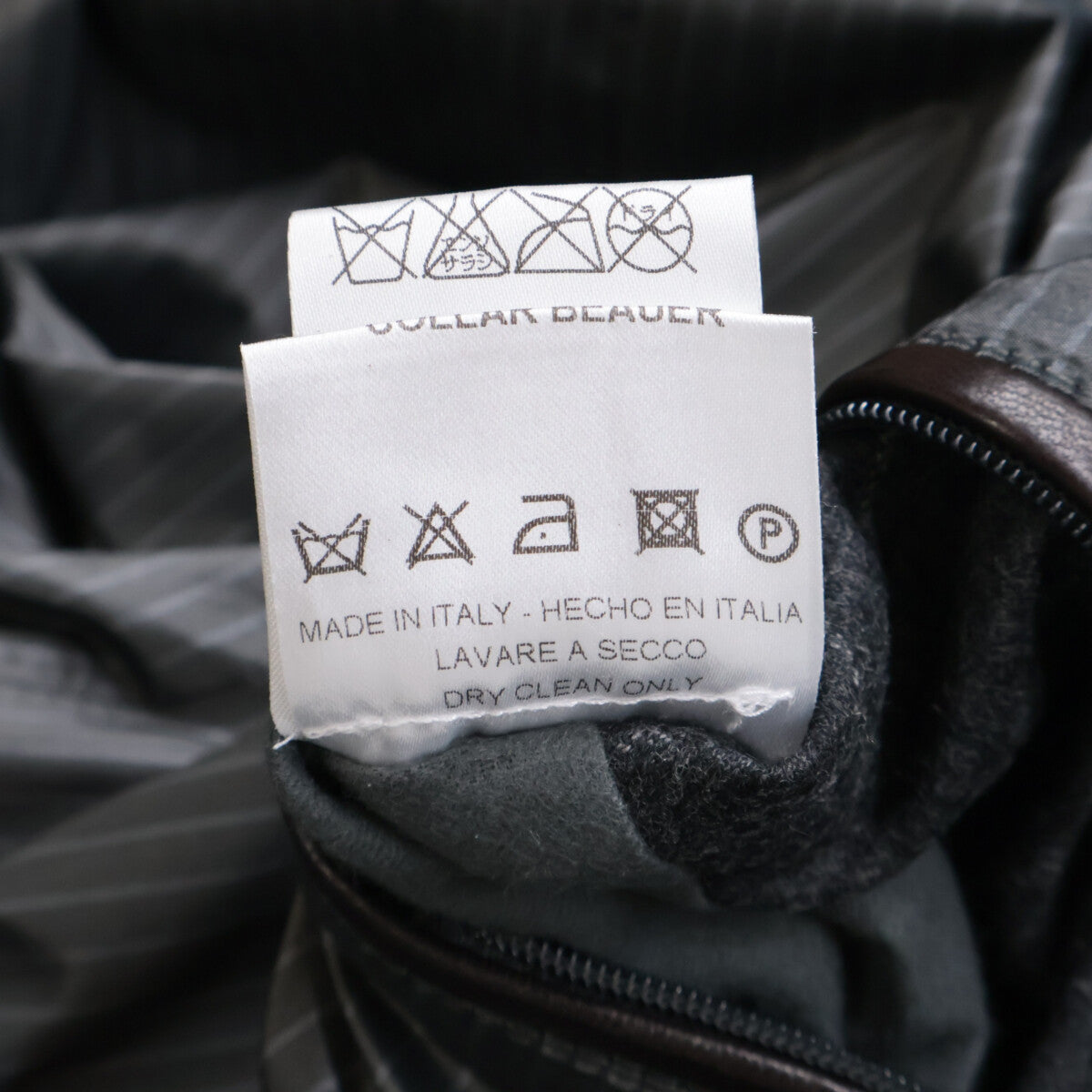 Brioni ブリオーニ 【美品/国内正規】ストライプ ウールｘカシミヤ ビーバーファーカラー ダウンジャケット M