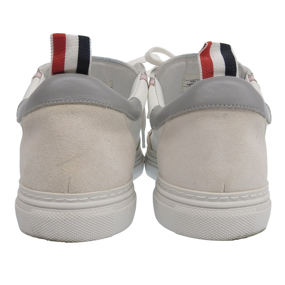 THOM BROWNE トムブラウン 美品 レザー スニーカー シューズ メンズ 白 ホワイト 8 シューズ 8(US)