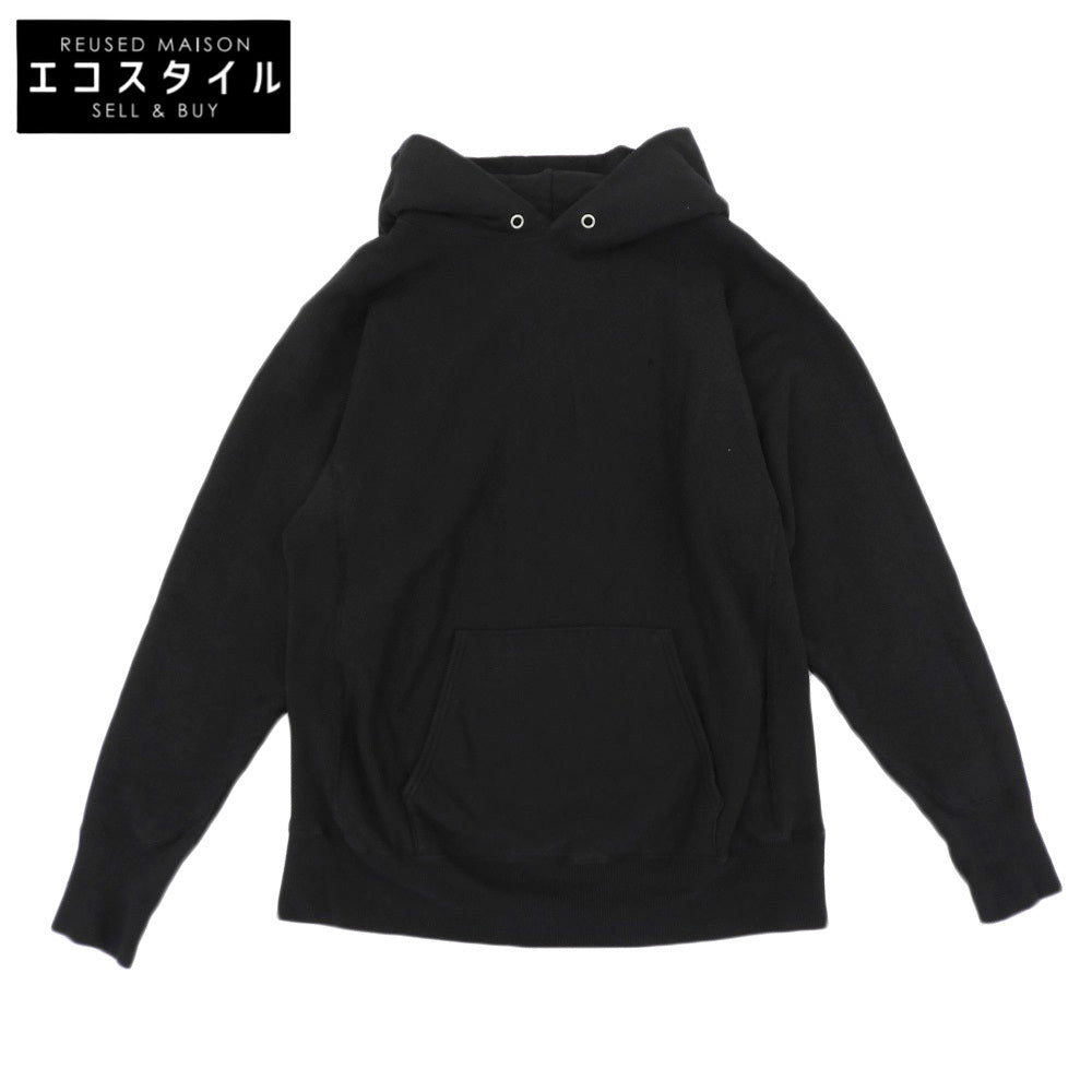 ATON エイトン 美品 GARMENT DYED URAKE HOODIE コットン トップス メンズ ブラック 06 KKAGSW0100 トップス 06