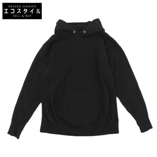 ATON エイトン 美品 GARMENT DYED URAKE HOODIE コットン トップス メンズ ブラック 06 KKAGSW0100 トップス 06