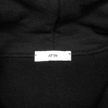 ATON エイトン 美品 GARMENT DYED URAKE HOODIE コットン トップス メンズ ブラック 06 KKAGSW0100 トップス 06