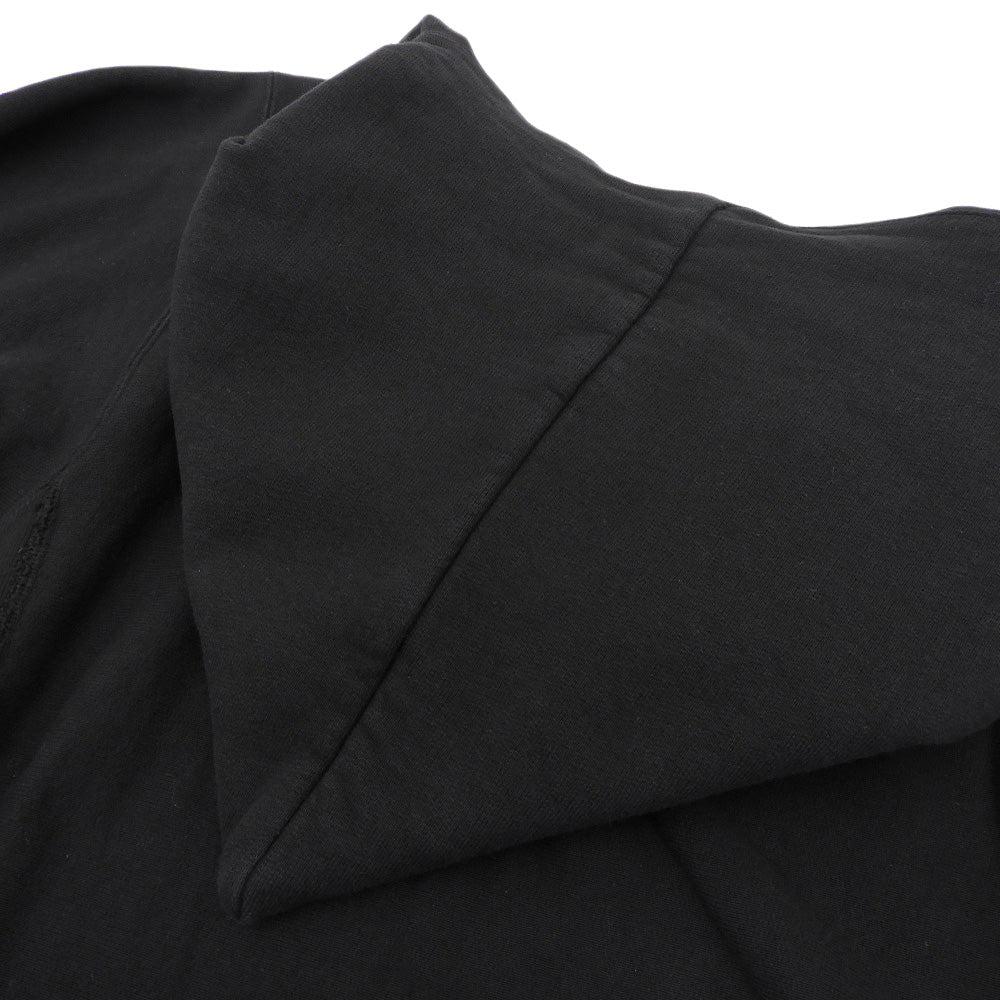 ATON エイトン 美品 GARMENT DYED URAKE HOODIE コットン トップス メンズ ブラック 06 KKAGSW0100 トップス 06