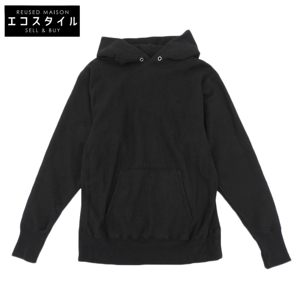 ATON エイトン 美品 GARMENT DYED URAKE HOODIE コットン トップス メンズ ブラック 04 KKAGSW0100 トップス 04
