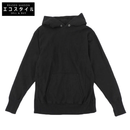 ATON エイトン 美品 GARMENT DYED URAKE HOODIE コットン トップス メンズ ブラック 04 KKAGSW0100 トップス 04