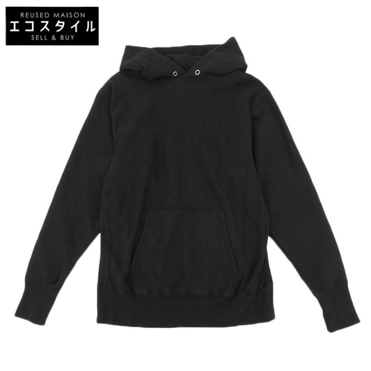 ATON エイトン 美品 GARMENT DYED URAKE HOODIE コットン トップス メンズ ブラック 04 KKAGSW0100 トップス 04