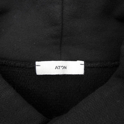 ATON エイトン 美品 GARMENT DYED URAKE HOODIE コットン トップス メンズ ブラック 04 KKAGSW0100 トップス 04