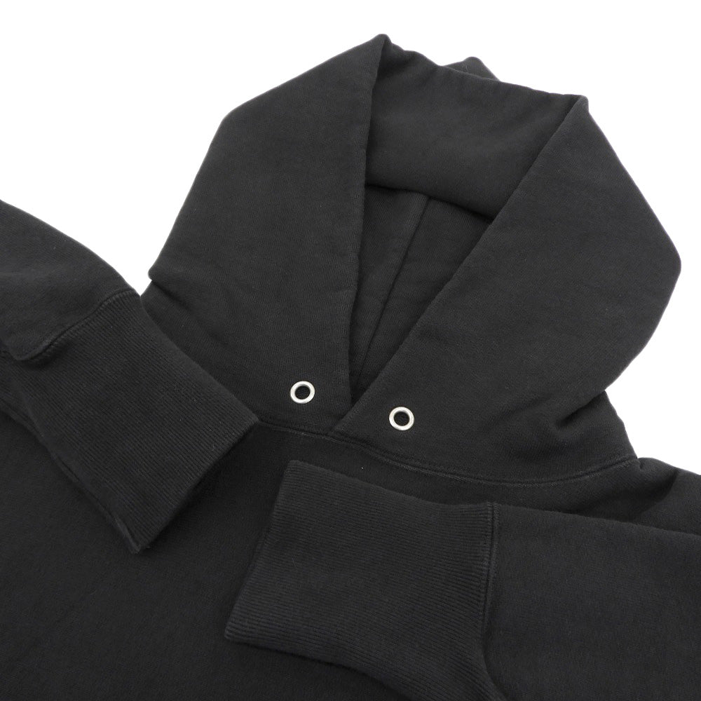 ATON エイトン 美品 GARMENT DYED URAKE HOODIE コットン トップス メンズ ブラック 04 KKAGSW0100 トップス 04