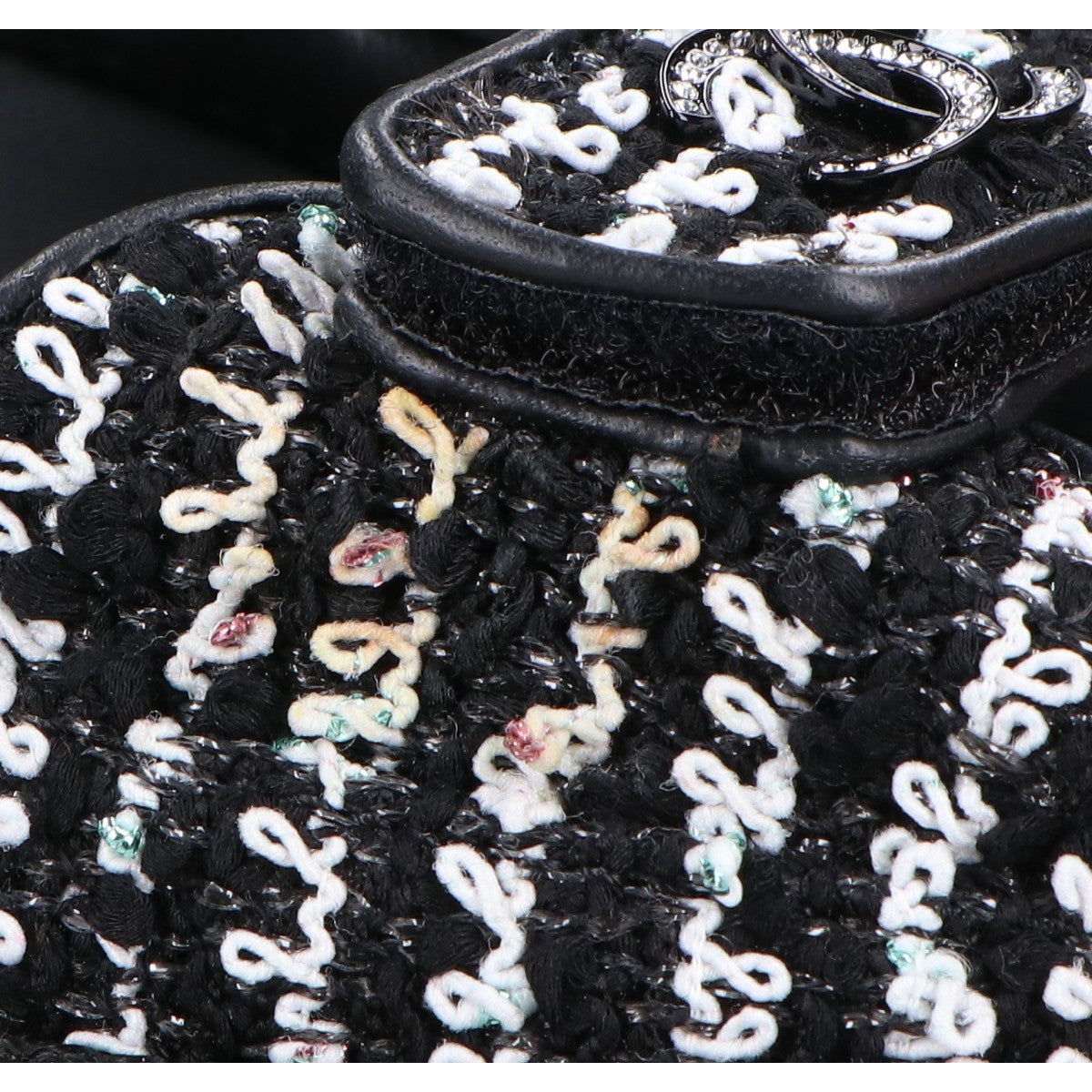 CHANEL シャネル G35927 ココマーク ツイード/レザー フラット サンダル 36C