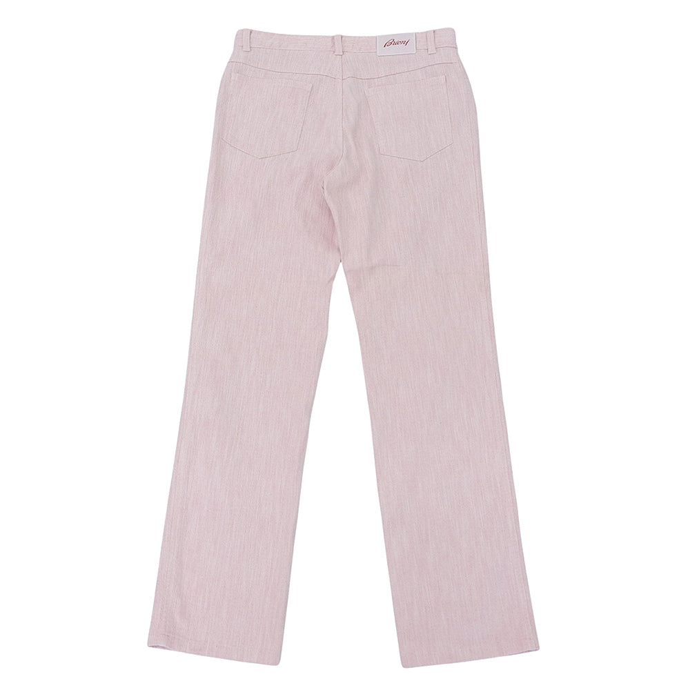 Brioni ブリオーニ 美品 STELVIO ストレッチパンツ コットン ボトムス メンズ ピンク系 48R ボトムス 48R