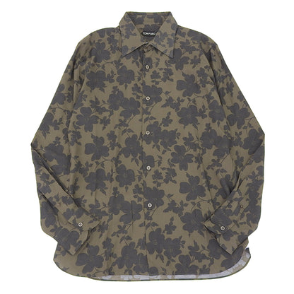 TOM FORD トムフォード 美品 フラワープリントシャツ トップス メンズ グリーン系 41 3FT901 94BSRB トップス 41