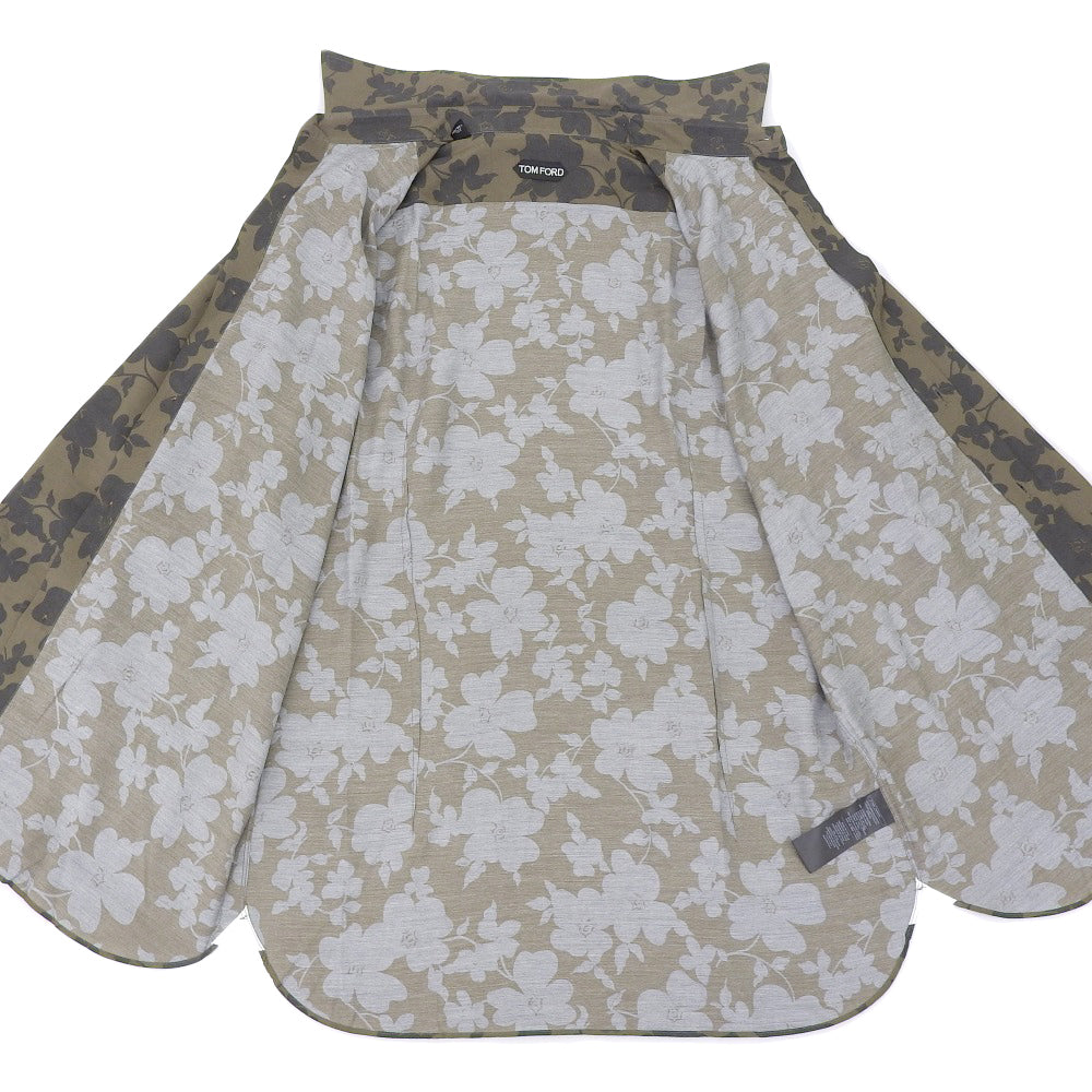 TOM FORD トムフォード 美品 フラワープリントシャツ トップス メンズ グリーン系 41 3FT901 94BSRB トップス 41