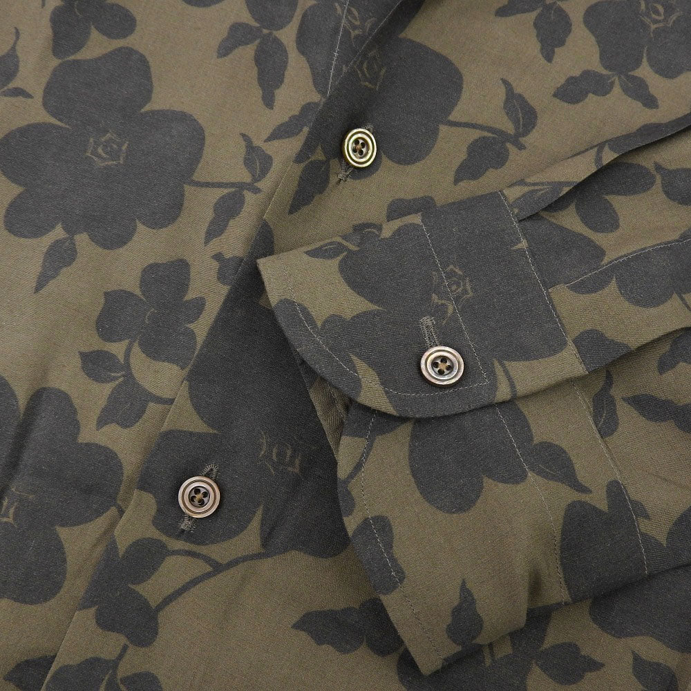 TOM FORD トムフォード 美品 フラワープリントシャツ トップス メンズ グリーン系 41 3FT901 94BSRB トップス 41