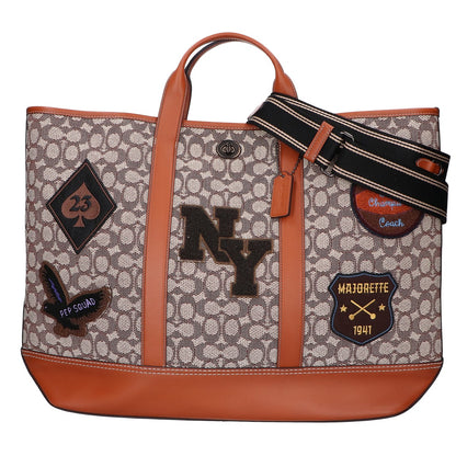 COACH コーチ 【美品/22年製】CG206 トビー ターンロック トート シグネチャー テキスタイル ジャカード ヴァーシティ パッチ トートバッグ