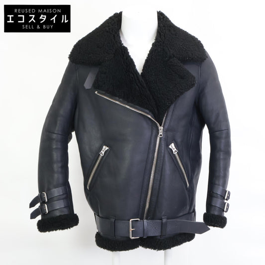 ACNE STUDIOS アクネ ストゥディオズ 1AQ173 VELOCITE PAW17 ラムムートン ダブルライダース ジャケット 36