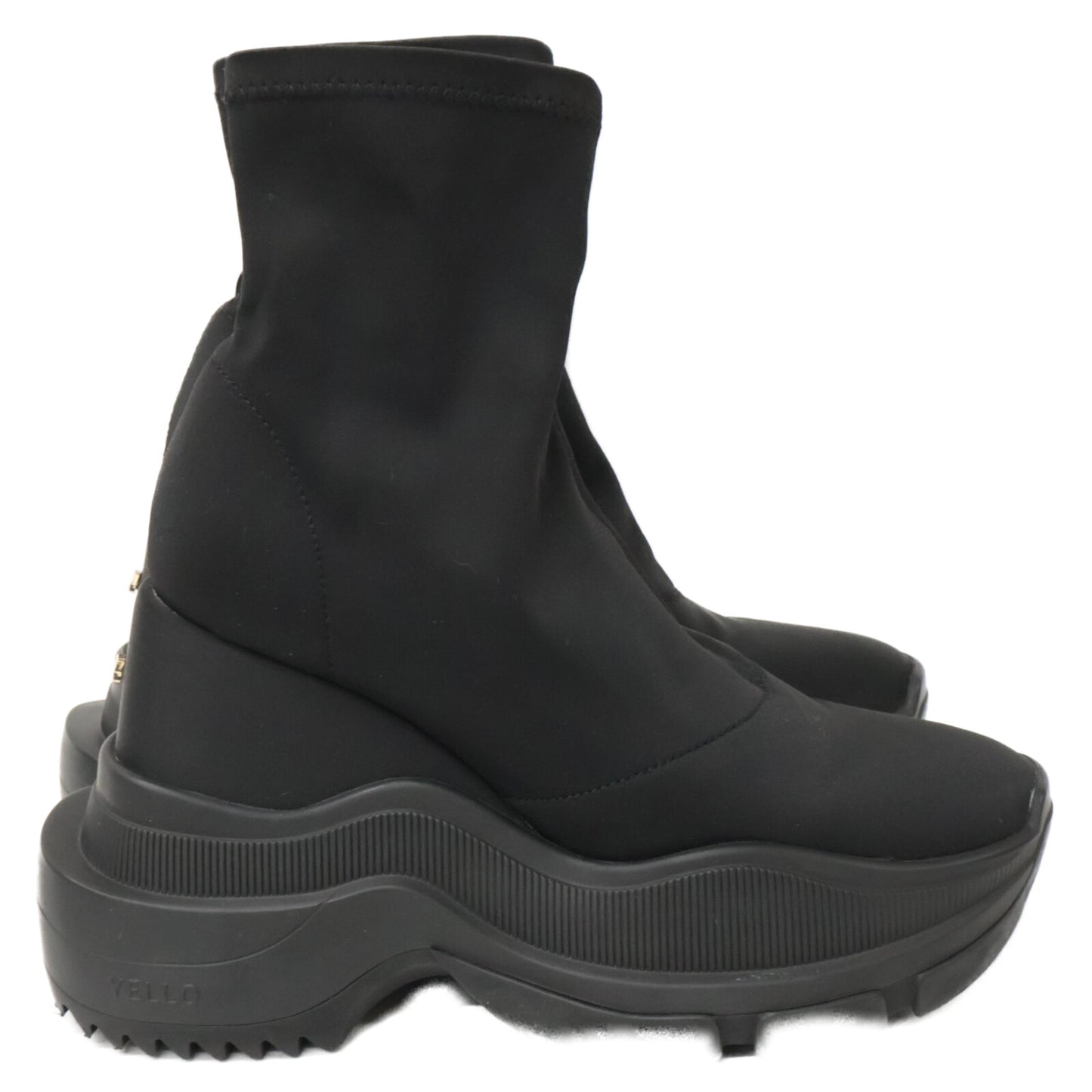 YELLO イエロ 【美品】YE-25A1-SB02 TOKYO BLACK MID SNEAKER SHORT BOOTS ミッド スニーカー ショート ブーツ シューズ S