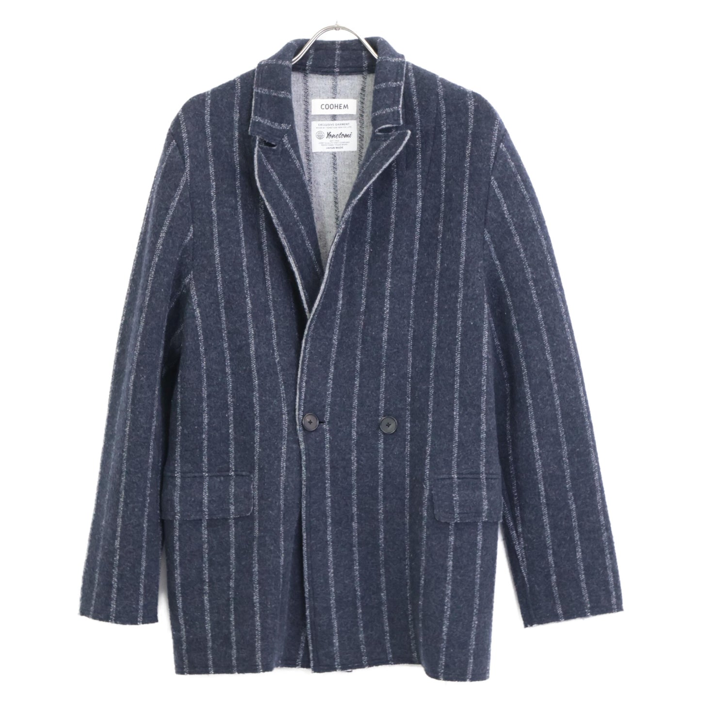 Coohem コーヘン ﾖﾈﾄﾐ 20-204-206 ｽﾄﾗｲﾌﾟﾀﾞﾌﾞﾙｼﾞｬｹｯﾄ ジャケット L