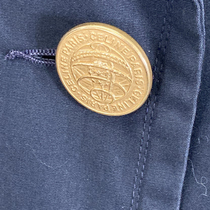CELINE セリーヌ ｼﾞｪｰｼｰｼｰ期 ﾌﾞﾗｯｸ 金ﾎﾞﾀﾝﾄﾚﾝﾁｺｰﾄ　90s コート 表記なし