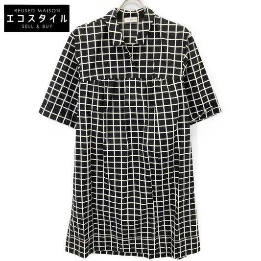 DRIES VAN NOTEN ドリスヴァンノッテン ﾌﾞﾗｯｸ×ﾎﾜｲﾄ ﾁｪｯｸﾜﾝﾋﾟｰｽ ワンピース 38