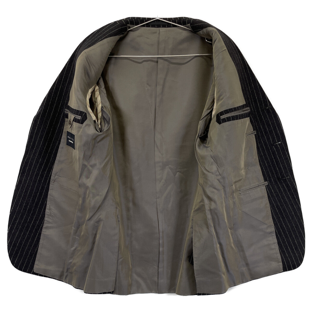 BOGLIOLI ボリオリ 3Bｽﾄﾗｲﾌﾟｼﾝｸﾞﾙｳｰﾙｽｰﾂ スーツ セットアップ 48