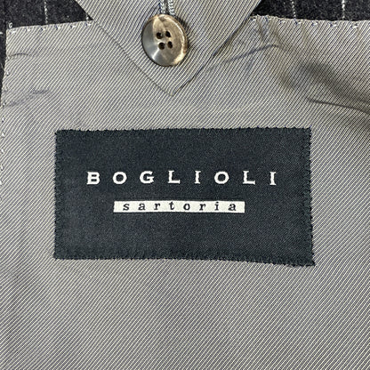 BOGLIOLI ボリオリ 3Bｽﾄﾗｲﾌﾟｼﾝｸﾞﾙｳｰﾙｽｰﾂ スーツ セットアップ 48