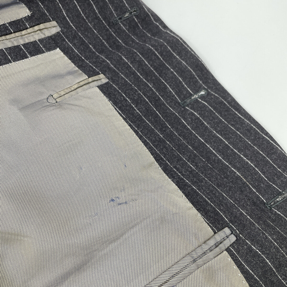 BOGLIOLI ボリオリ 3Bｽﾄﾗｲﾌﾟｼﾝｸﾞﾙｳｰﾙｽｰﾂ スーツ セットアップ 48