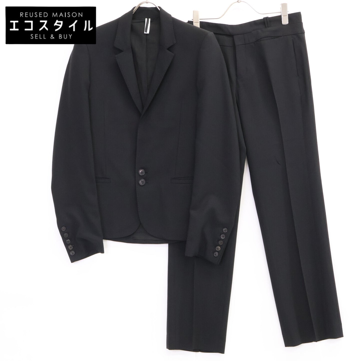 Bruno Pieters ブルーノピーターズ ﾌﾞﾗｯｸ 2Bｼﾝｸﾞﾙｽｰﾂ スーツ セットアップ 48