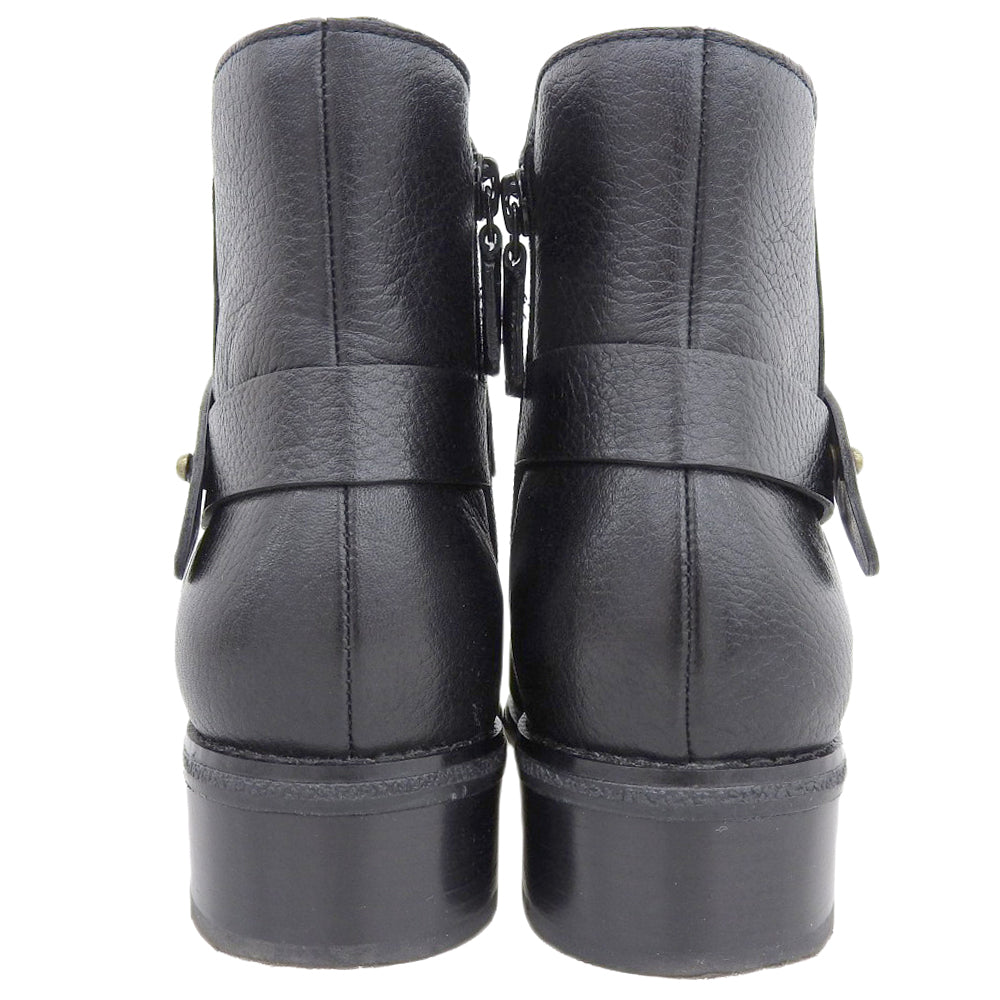 Cole Haan コールハーン 美品 ウァイリー ウォーターレジスタント ブーティー シューズ レディース ブラック 23.5cm W22038 シューズ 6.5