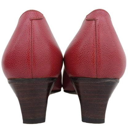 CELINE セリーヌ 美品 レザー ビットパンプス レディース レッド 36 シューズ 36