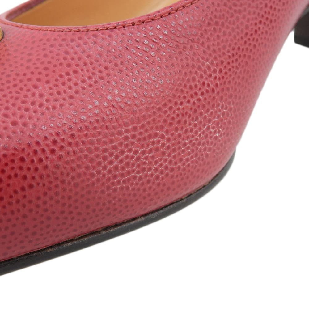 CELINE セリーヌ 美品 レザー ビットパンプス レディース レッド 36 シューズ 36