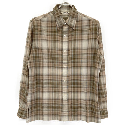 AURALEE オーラリー ﾌﾞﾗｳﾝ A21AS04BY WOOLRECYCLEDPOLYESTER CLOTH SHIRTS トップス 1