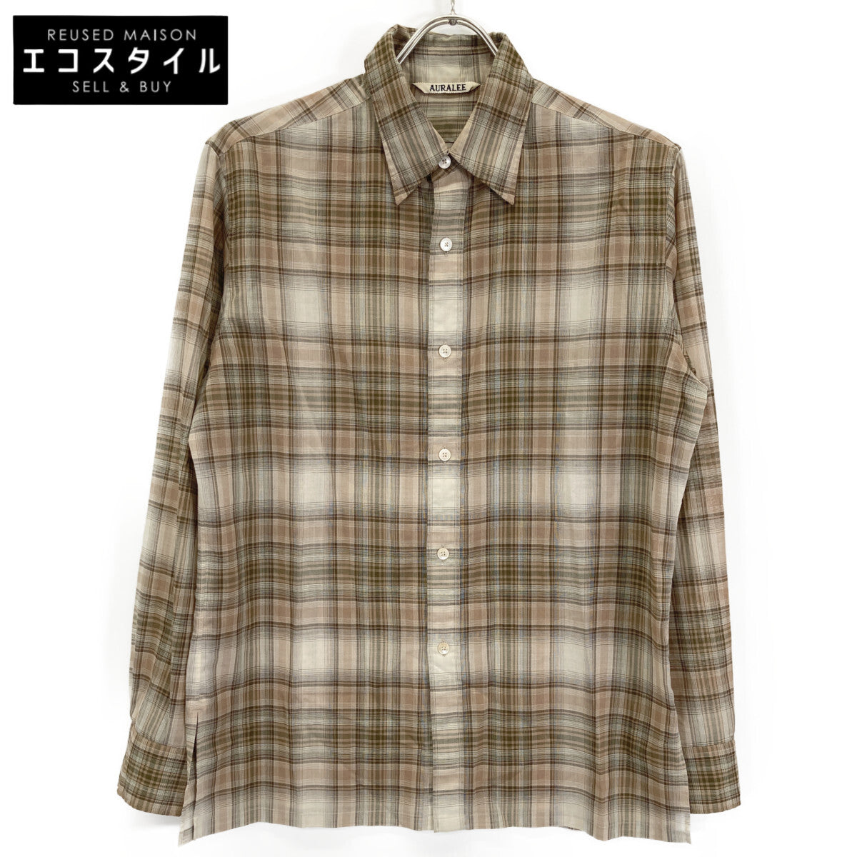 AURALEE オーラリー ﾌﾞﾗｳﾝ A21AS04BY WOOLRECYCLEDPOLYESTER CLOTH SHIRTS トップス 1