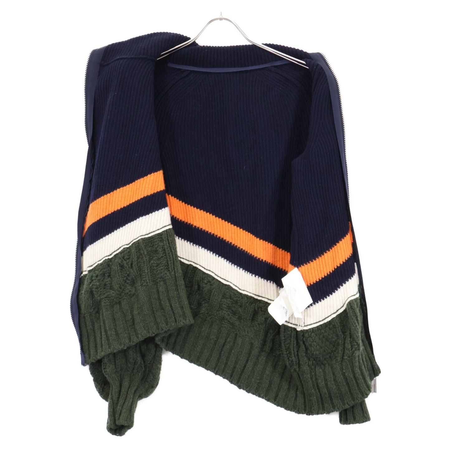 sacai サカイ ﾏﾙﾁｶﾗｰ 19-04631 ｱｼﾝﾒﾄﾘｰ ﾀﾞﾌﾞﾙｼﾞｯﾌﾟ ﾆｯﾄ トップス 1