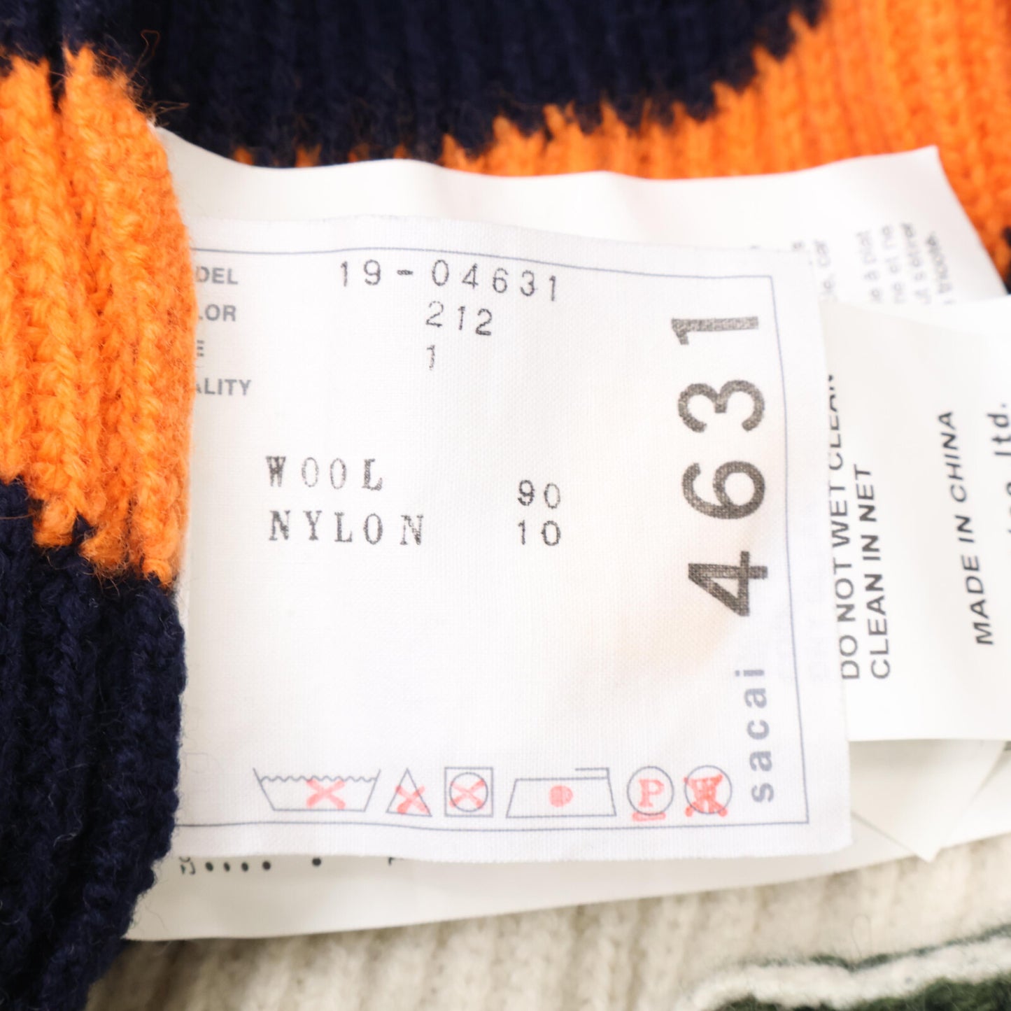 sacai サカイ ﾏﾙﾁｶﾗｰ 19-04631 ｱｼﾝﾒﾄﾘｰ ﾀﾞﾌﾞﾙｼﾞｯﾌﾟ ﾆｯﾄ トップス 1