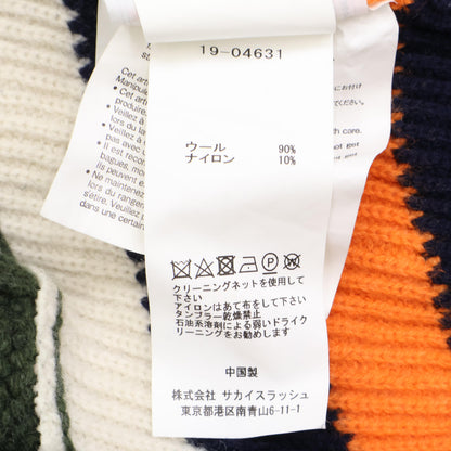 sacai サカイ ﾏﾙﾁｶﾗｰ 19-04631 ｱｼﾝﾒﾄﾘｰ ﾀﾞﾌﾞﾙｼﾞｯﾌﾟ ﾆｯﾄ トップス 1