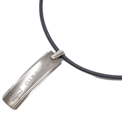 TIFFANY&Co. ティファニー 【美品】ティファニー1837 925 Ti バーペンダント コード ネックレス