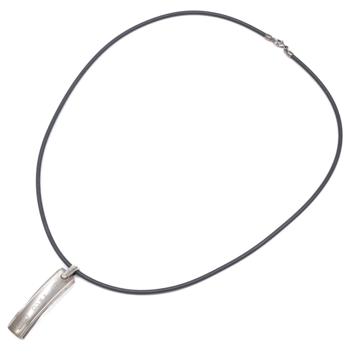 TIFFANY&Co. ティファニー 【美品】ティファニー1837 925 Ti バーペンダント コード ネックレス