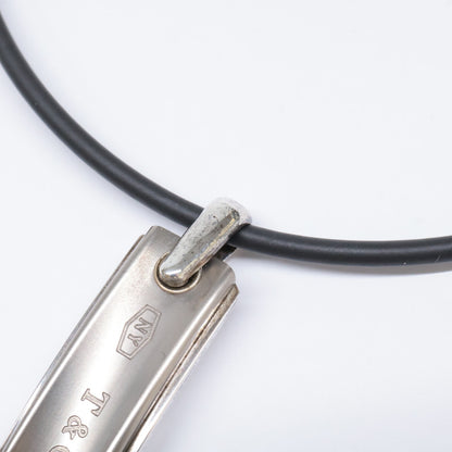 TIFFANY&Co. ティファニー 【美品】ティファニー1837 925 Ti バーペンダント コード ネックレス