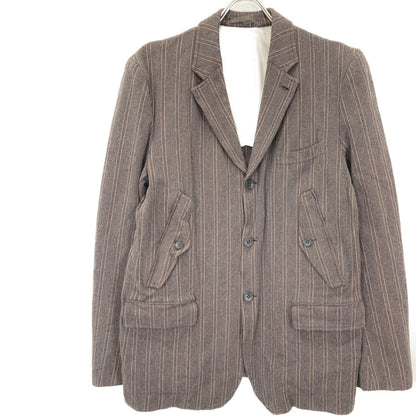 COMMEdesGARCONS HOMME コムデギャルソンオム HO-J003 04年製 ｽﾄﾗｲﾌﾟ縮絨ｼﾞｬｹｯﾄ ジャケット L