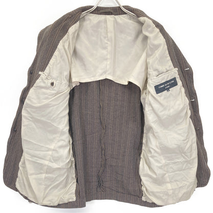 COMMEdesGARCONS HOMME コムデギャルソンオム HO-J003 04年製 ｽﾄﾗｲﾌﾟ縮絨ｼﾞｬｹｯﾄ ジャケット L