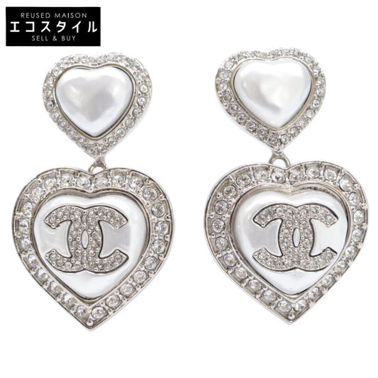 CHANEL シャネル ABB632 B23B ラインストーン ココマーク パールハートモチーフ ピアス