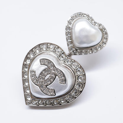 CHANEL シャネル ABB632 B23B ラインストーン ココマーク パールハートモチーフ ピアス