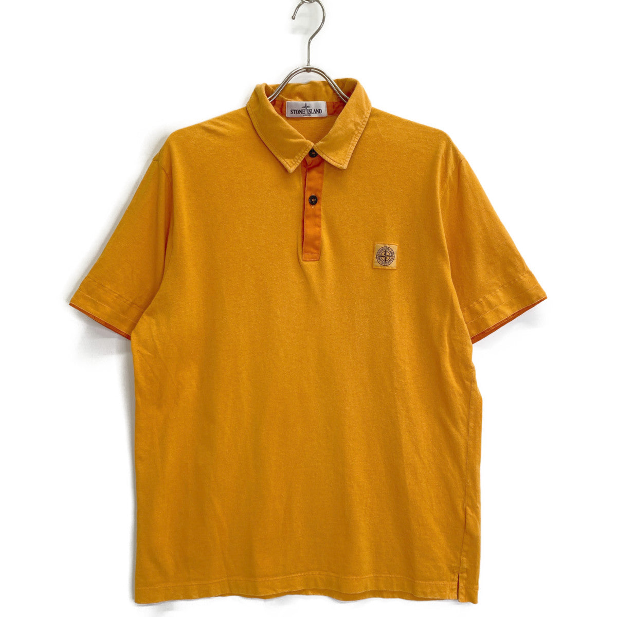 STONE ISLAND ストーンアイランド 561520962 オレンジ ロゴ ポロシャツ トップス XL
