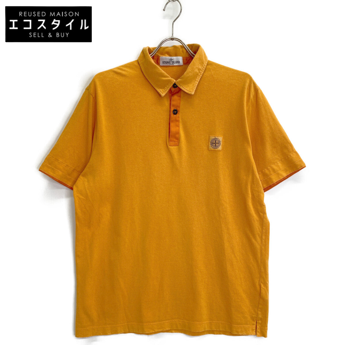 STONE ISLAND ストーンアイランド 561520962 オレンジ ロゴ ポロシャツ トップス XL