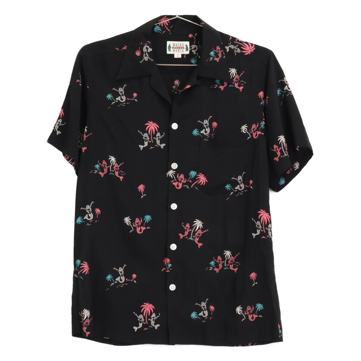 WACKO MARIA ワコマリア ﾌﾞﾗｯｸ ﾏｰﾒｲﾄﾞ ｱﾛﾊｼｬﾂ トップス S