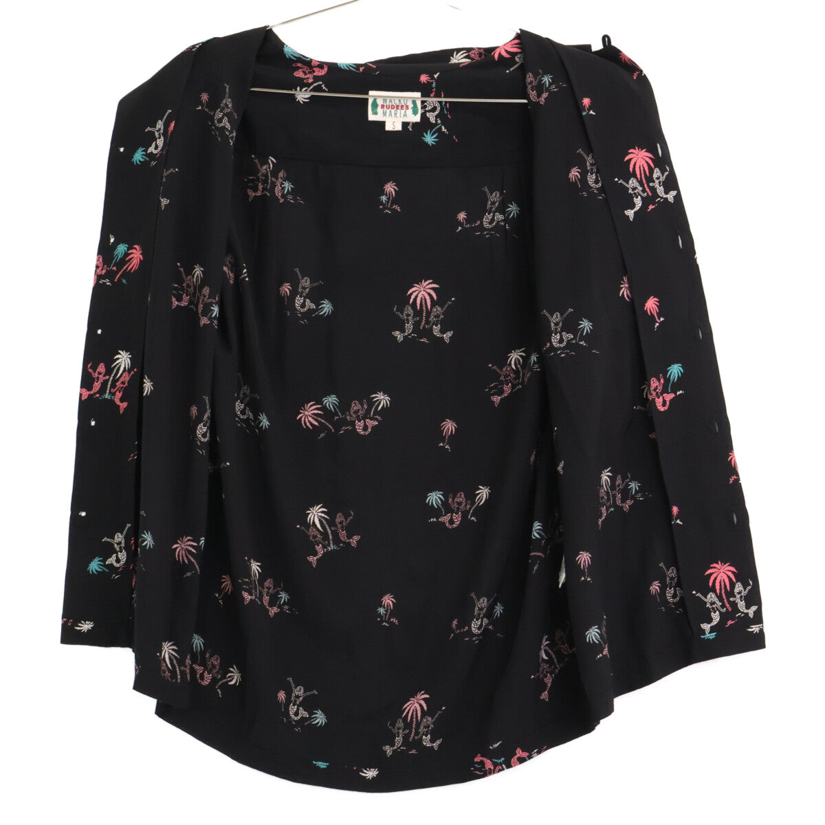 WACKO MARIA ワコマリア ﾌﾞﾗｯｸ ﾏｰﾒｲﾄﾞ ｱﾛﾊｼｬﾂ トップス S