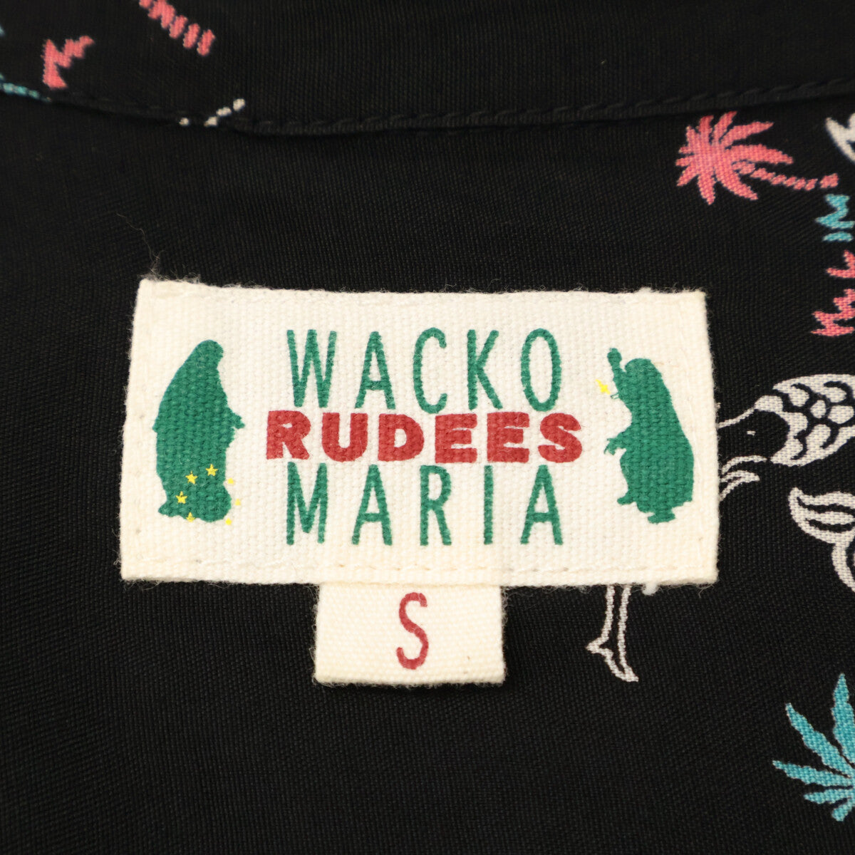 WACKO MARIA ワコマリア ﾌﾞﾗｯｸ ﾏｰﾒｲﾄﾞ ｱﾛﾊｼｬﾂ トップス S