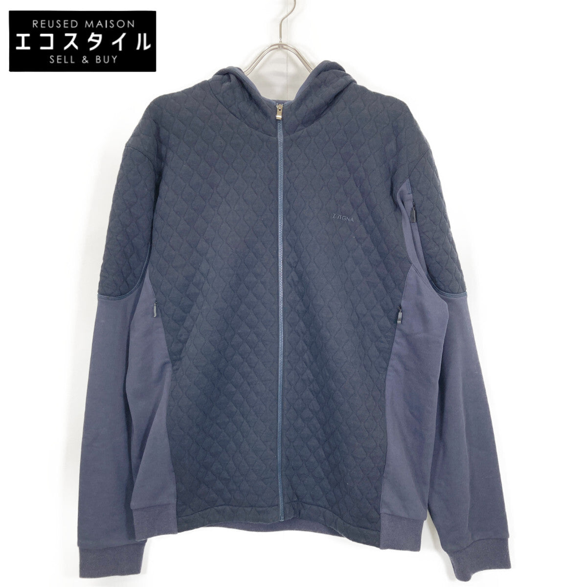 Z Zegna ジーゼニア ネイビーキルティングパーカ トップス 3XL