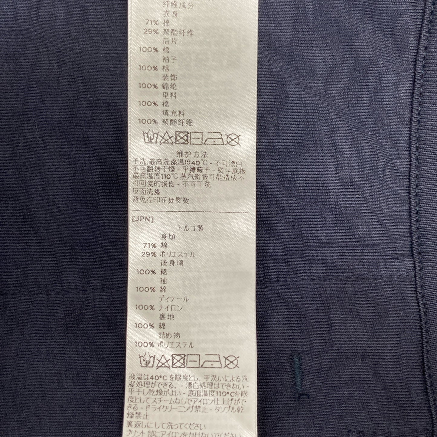 Z Zegna ジーゼニア ネイビーキルティングパーカ トップス 3XL